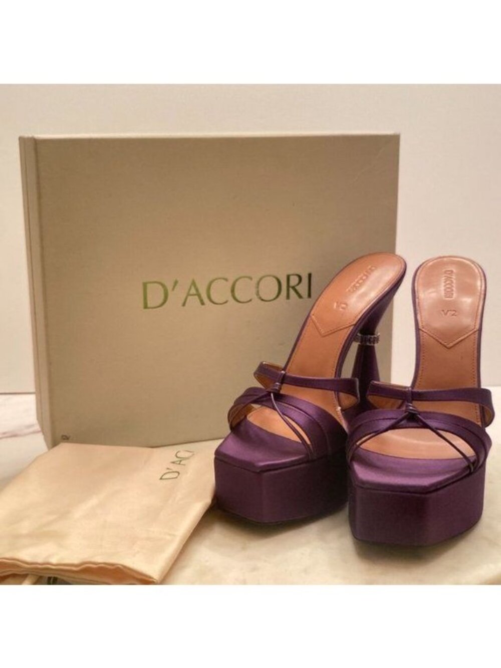 NWB D'ACCORI "Sienna" Platform Mules in Purple, size 41.5 - Picture 10 of 13